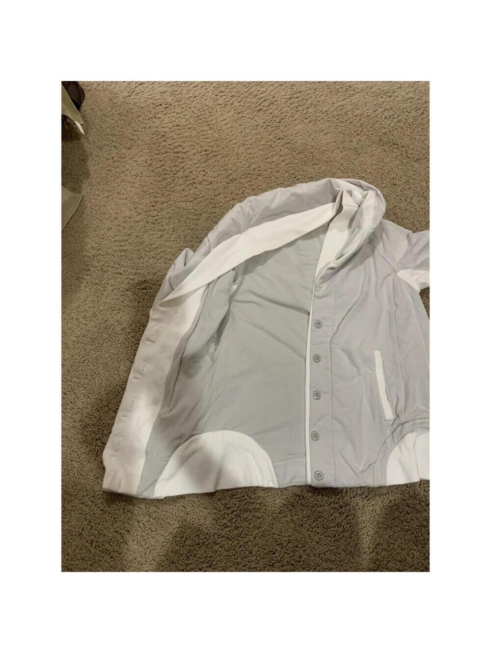 Women's Lululemon jacket white / gray button front collar size 6 - Picture 4 of 9